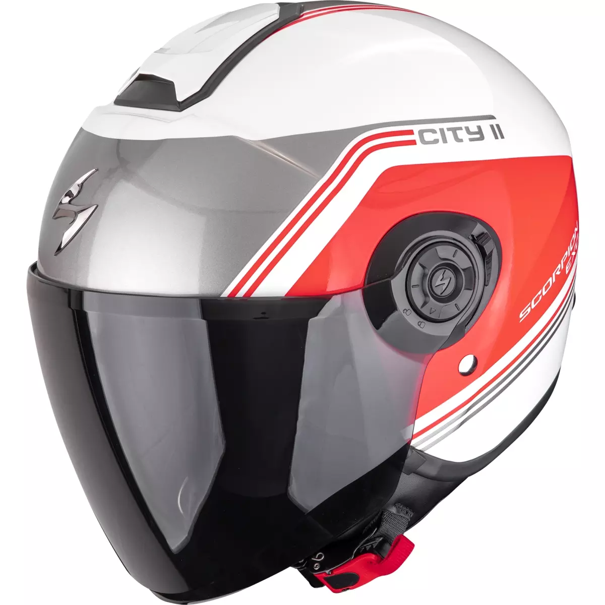 Casque Scorpion Exo-City II Vita Blanc Rouge