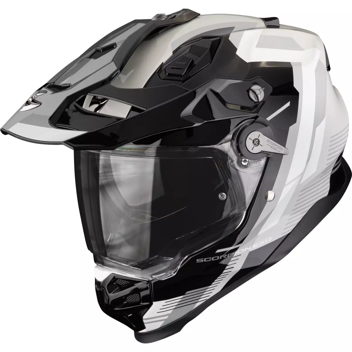 Casque Scorpion ADF-9000 Air Patrol Noir Argent Brillant