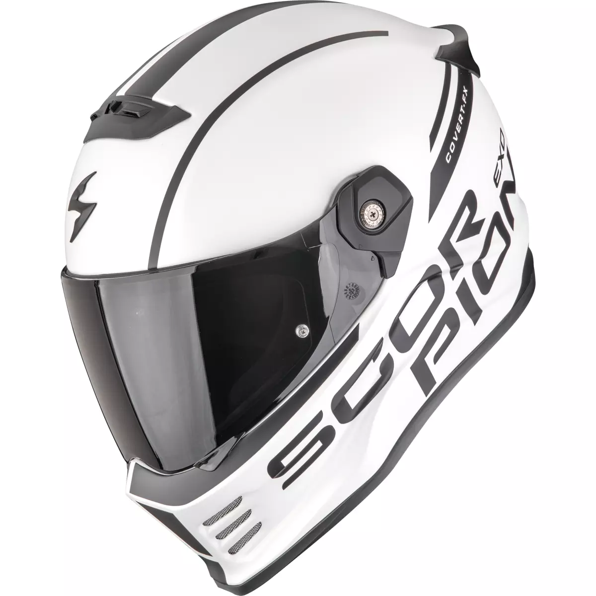 Casque Scorpion Covert-FX Danko Blanc Perle Noir Mat