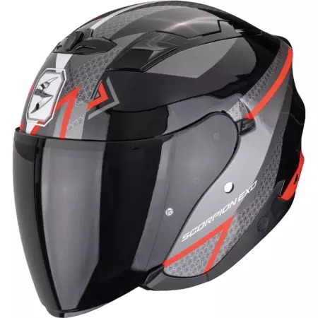 Casque Scorpion Exo-230 Loop Noir Rouge - Casque Jet SCORPION