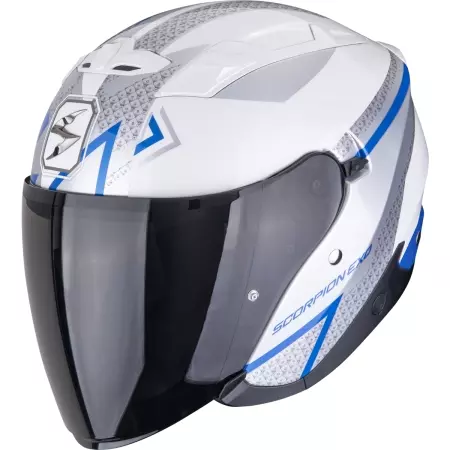 Casque Scorpion Exo-230 Loop Blanc Bleu - Casque Jet SCORPION