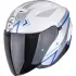 Casque Scorpion Exo-230 Loop Blanc Bleu Brillant