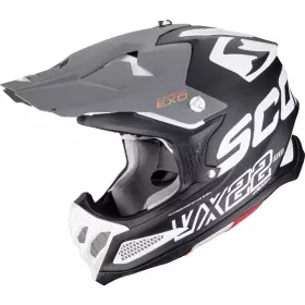 Casque Cross Scorpion VX-22 Air Updown Noir Blanc Gris Mat