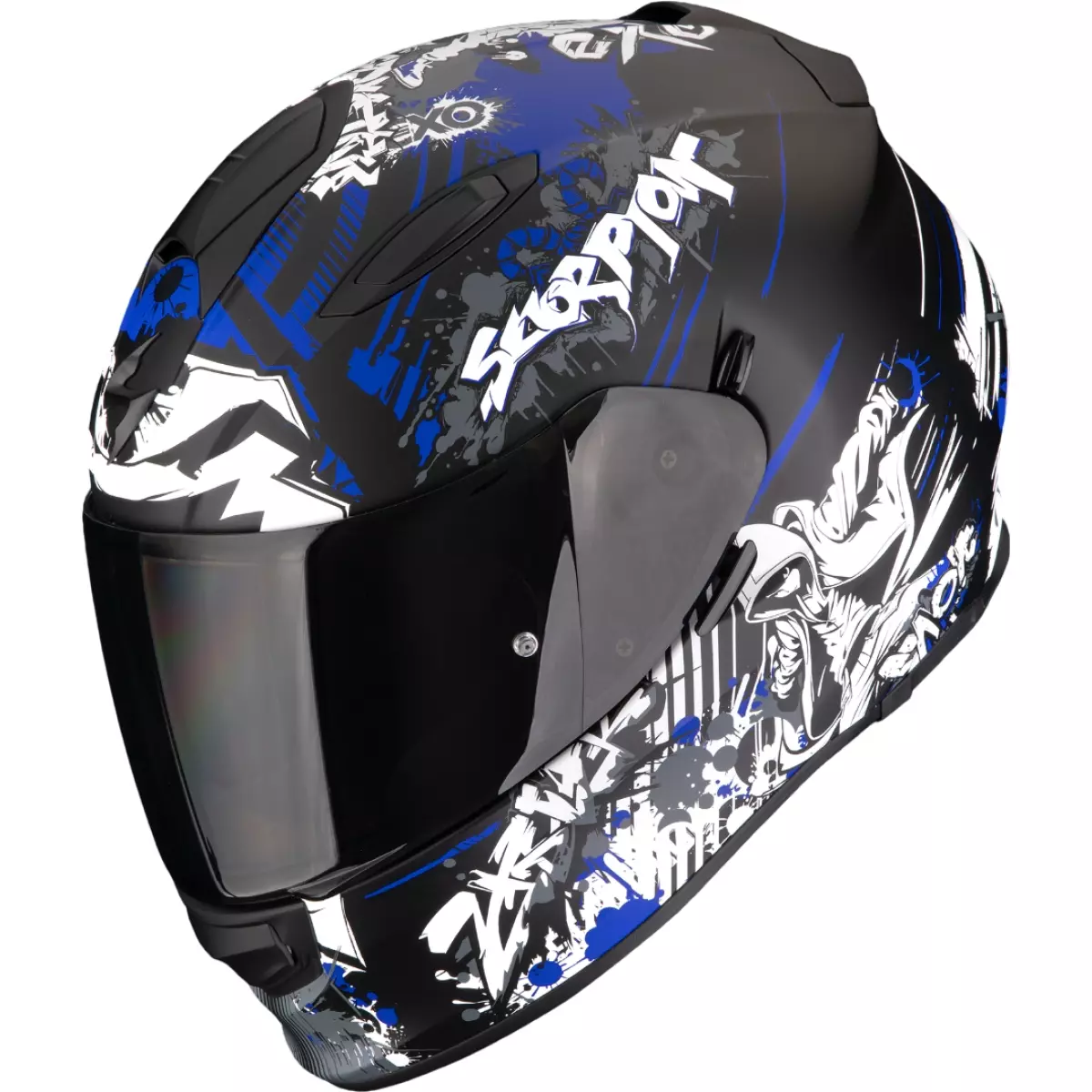 Casque Scorpion Exo-491 Spector Noir Bleu Mat