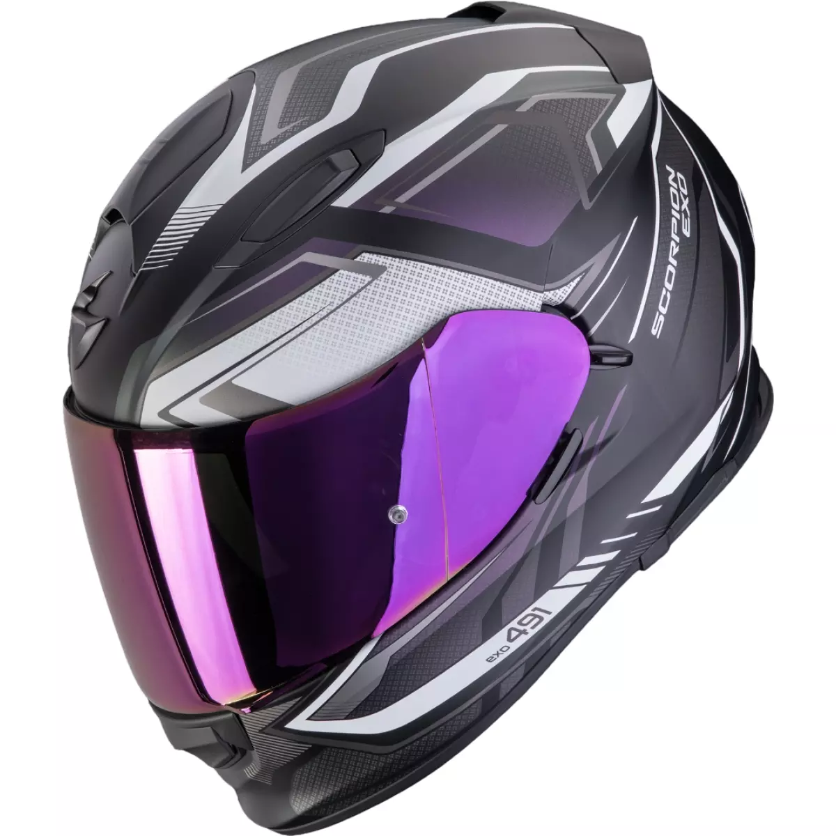 Casque Scorpion Exo-491 Zumo Noir Violet Mat