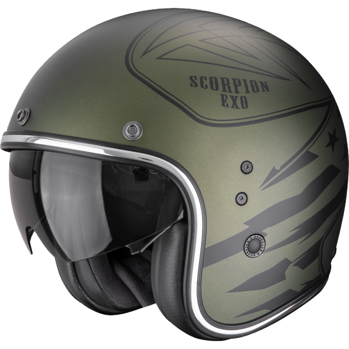 Casque Scorpion Belfast Evo Dawg Vert Mat