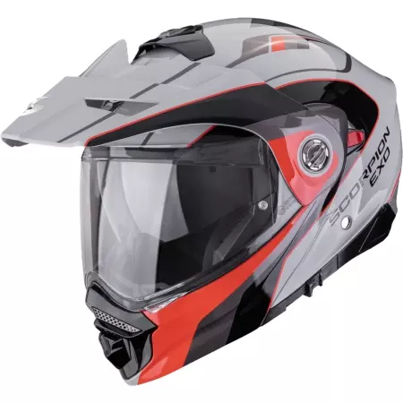 Casque Scorpion ADX-2 Kamps Gris Rouge - Casque Modulable SCORPION