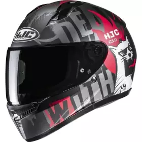 Casque HJC C10 Fop MC1SF Gris Noir Rouge