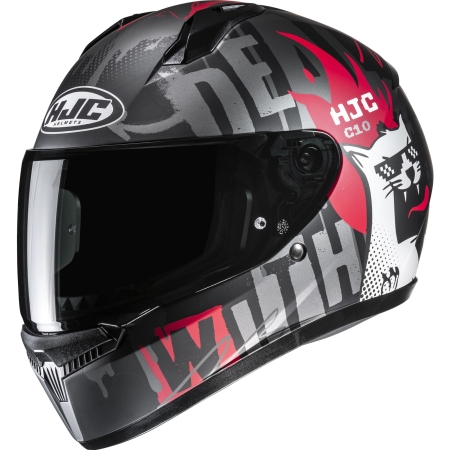 Casque HJC C10 Fop MC1SF Gris Noir Rouge