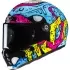 Casque HJC V10 Squeeze MC28 Bleu Rose Jaune