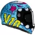 Casque HJC V10 Squeeze MC28 Bleu Rose Jaune