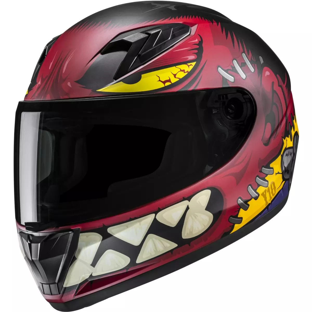 Casque Enfant HJC Y10 Frank MC1SF Rouge Noir Mat