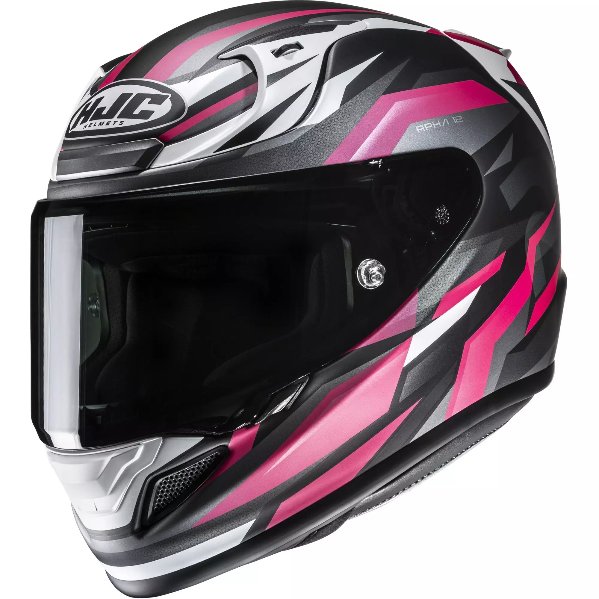Casque HJC RPHA 12 Dravix MC8SF Rose Gris Blanc Mat
