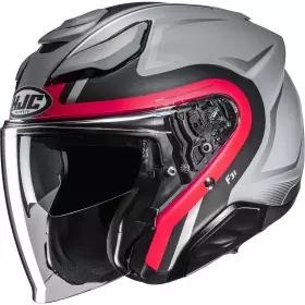 Casque HJC F31 Bask MC1SF Gris Noir Rose Mat