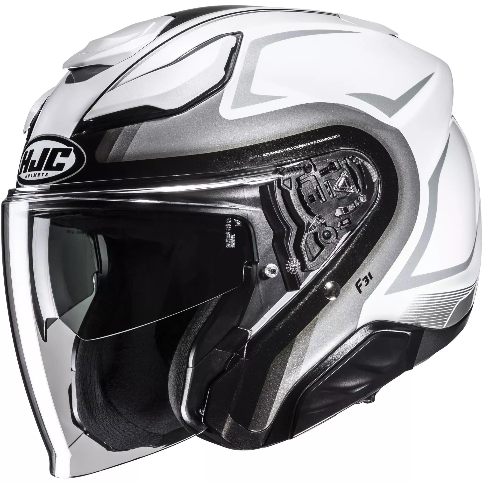 Casque HJC F31 Bask MC10 Blanc Gris