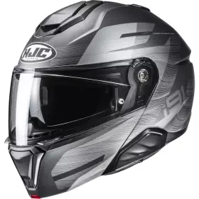 Casque Moto Modulable HJC I91 Uni Métal - Noir, Taille L - Homologation ECE 22.06