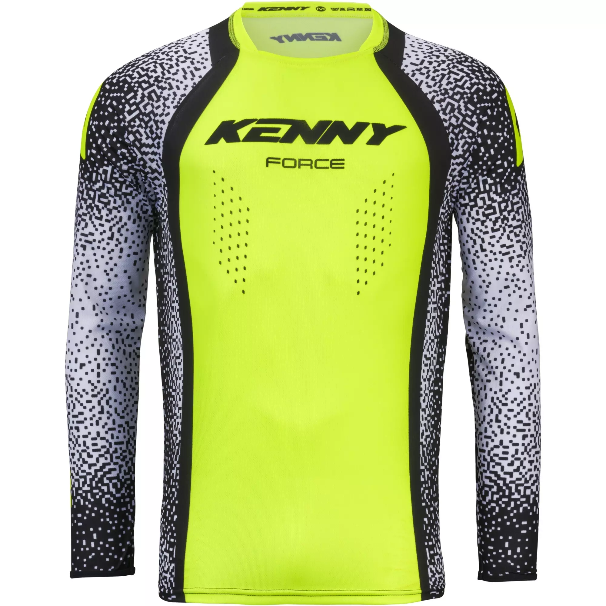 Maillot Cross Kenny Force Pixel Jaune Fluo Blanc Noir
