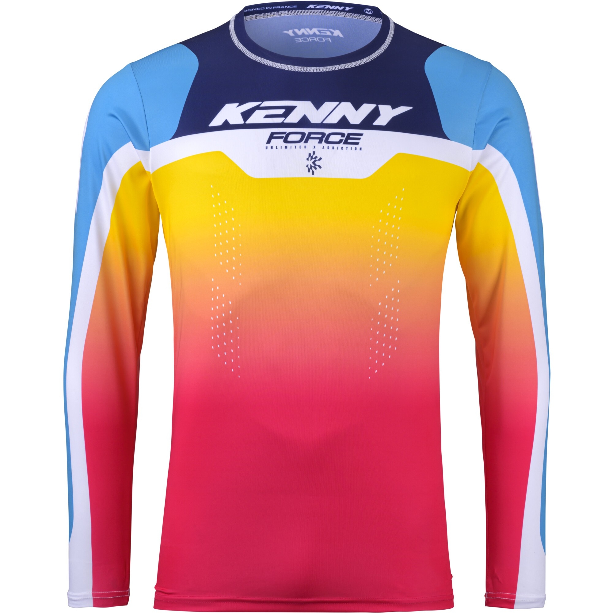 Maillot Cross Kenny Force Beach Dust Rose Jaune Bleu