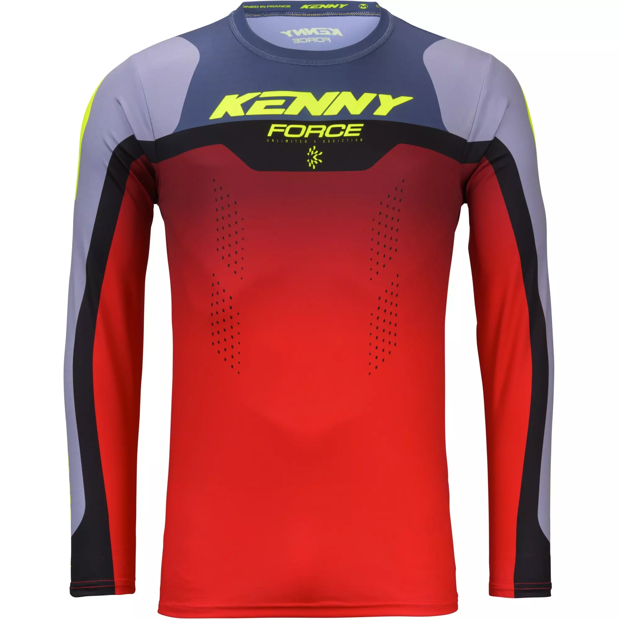 Maillot Cross Kenny Force Beach Dust Gris Rouge