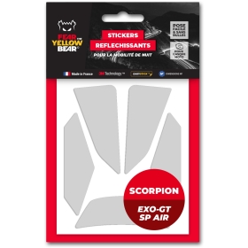 Stickers Réfléchissants Casque Fear The Yellow Bear Scorpion EXO-GT SP Air Blanc