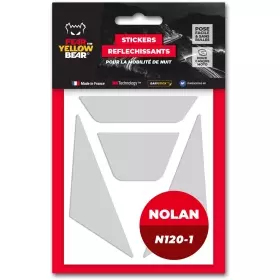 Stickers Réfléchissants Casque Fear The Yellow Bear Nolan N120-1 Blanc