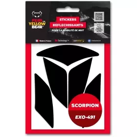 Stickers Réfléchissants Casque Fear The Yellow Bear Scorpion EXO-491 Noir