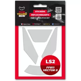Stickers Réfléchissants Casque Fear The Yellow Bear LS2 FF811 Vector II Blanc