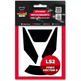 Stickers Réfléchissants Casque Fear The Yellow Bear LS2 FF811 Vector II Noir