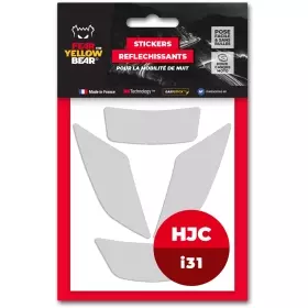 Stickers Réfléchissants Casque Fear The Yellow Bear HJC I31 Blanc