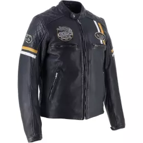 Blouson Helstons Von Dutch Race Now Wash Noir Blanc Jaune