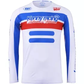 Maillot Cross Kenny Force Beach Dust Bleu Blanc Rouge