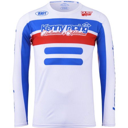 Maillot Cross Kenny Force Beach Dust Bleu Blanc Rouge