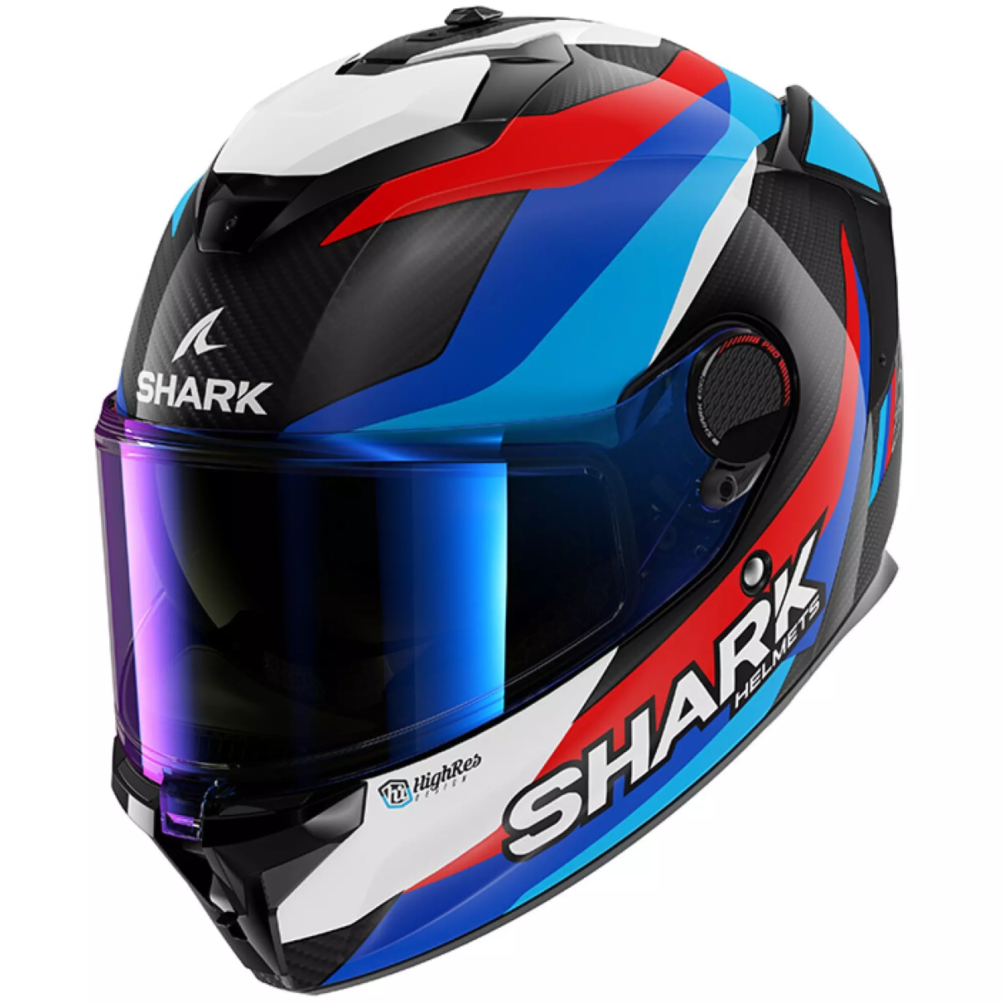 Casque Shark Spartan GT Pro Carbon Replica Guintoli 25 Bleu Noir Rouge.
