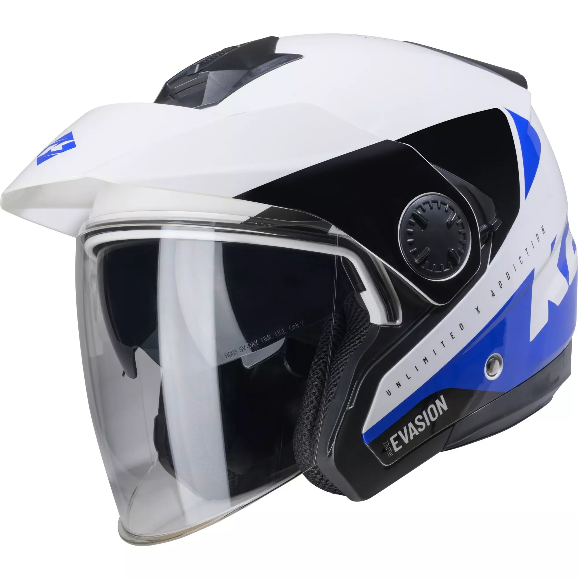 Casque Kenny Evasion Graphic Bleu Blanc Noir