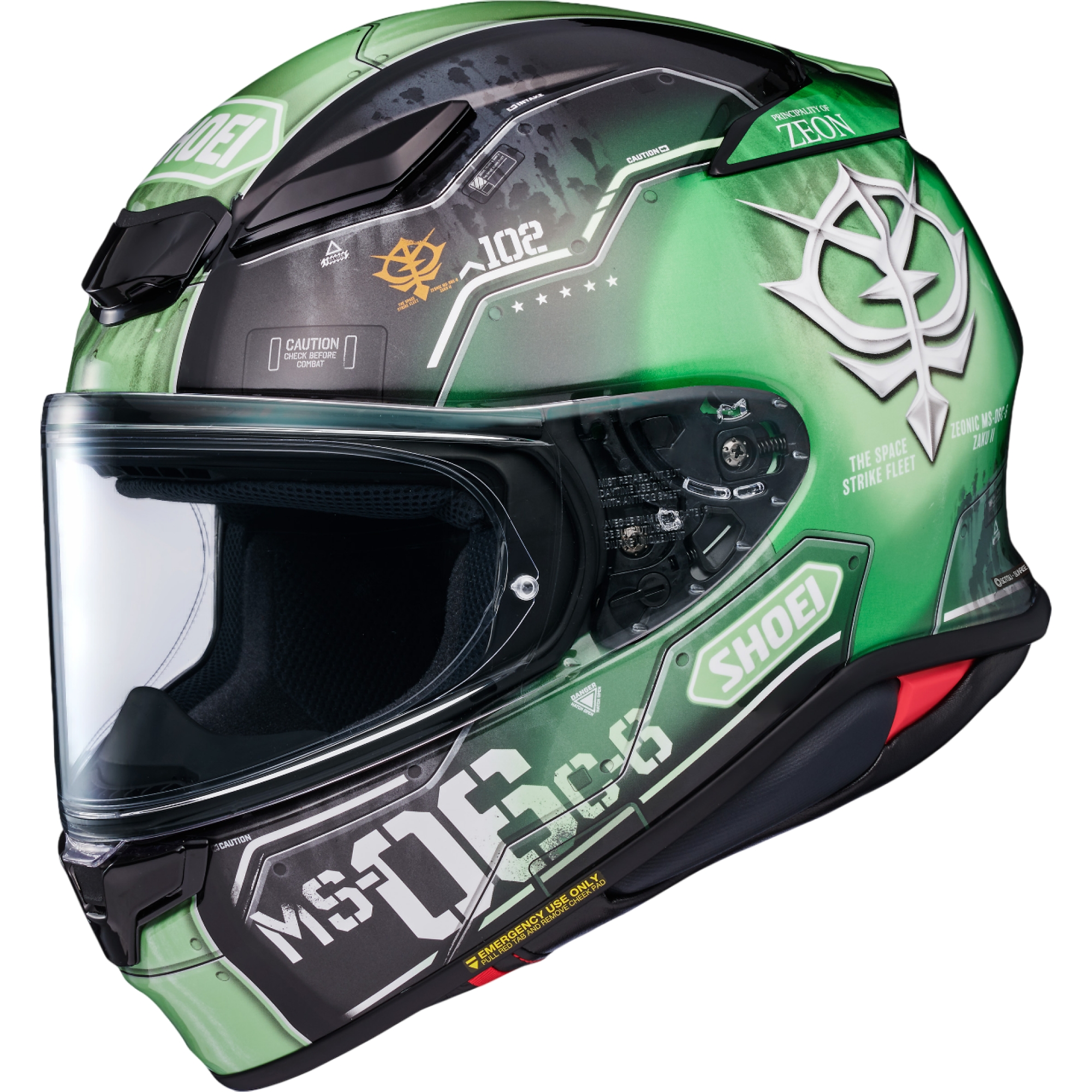 Casque Shoei NXR2 MS-06C-6 Zaku II TC-4 Vert Noir