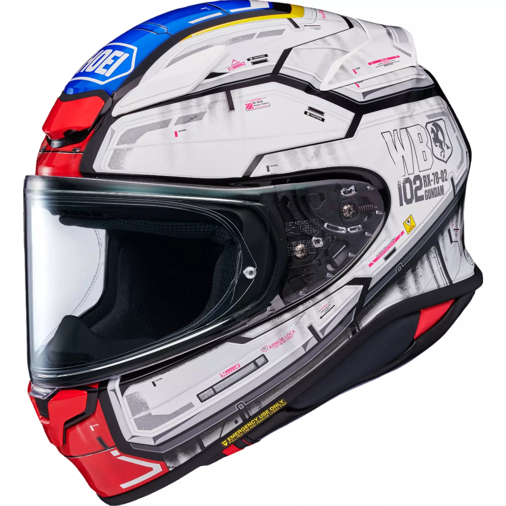 Casque Shoei NXR2 RX-78-02 Gundam TC-10 Blanc Rouge Bleu