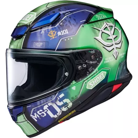 Casque Shoei NXR2 MS-05 Zaku I TC-11 Vert Bleu - Casque Intégral SHOEI