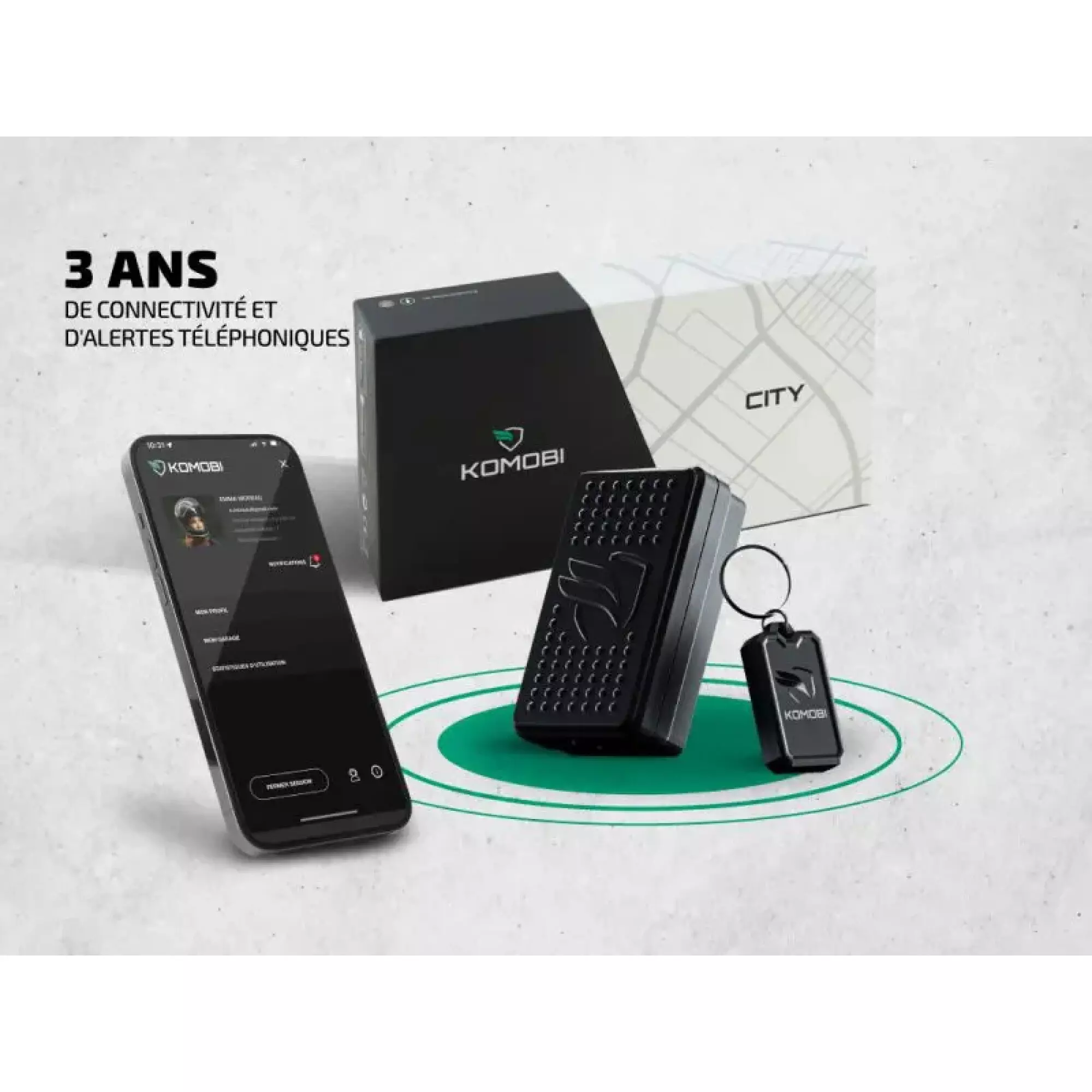 Traceur GPS 4G Komobi City Max - 3 Ans D'abonnement Inclus