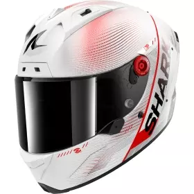 Casque Shark Aeron Speed-Tech Carbon Blanc Rouge