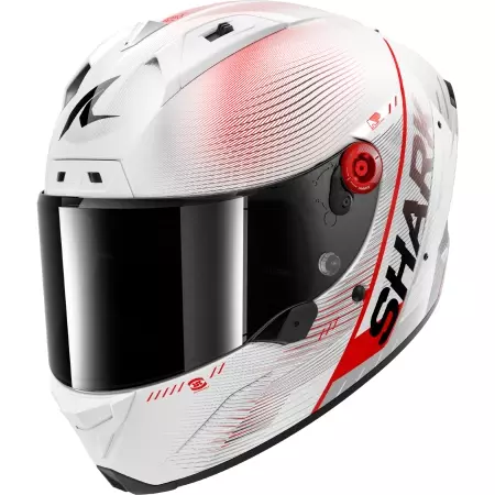 Casque Shark Aeron Speed-Tech Carbone Blanc Rouge