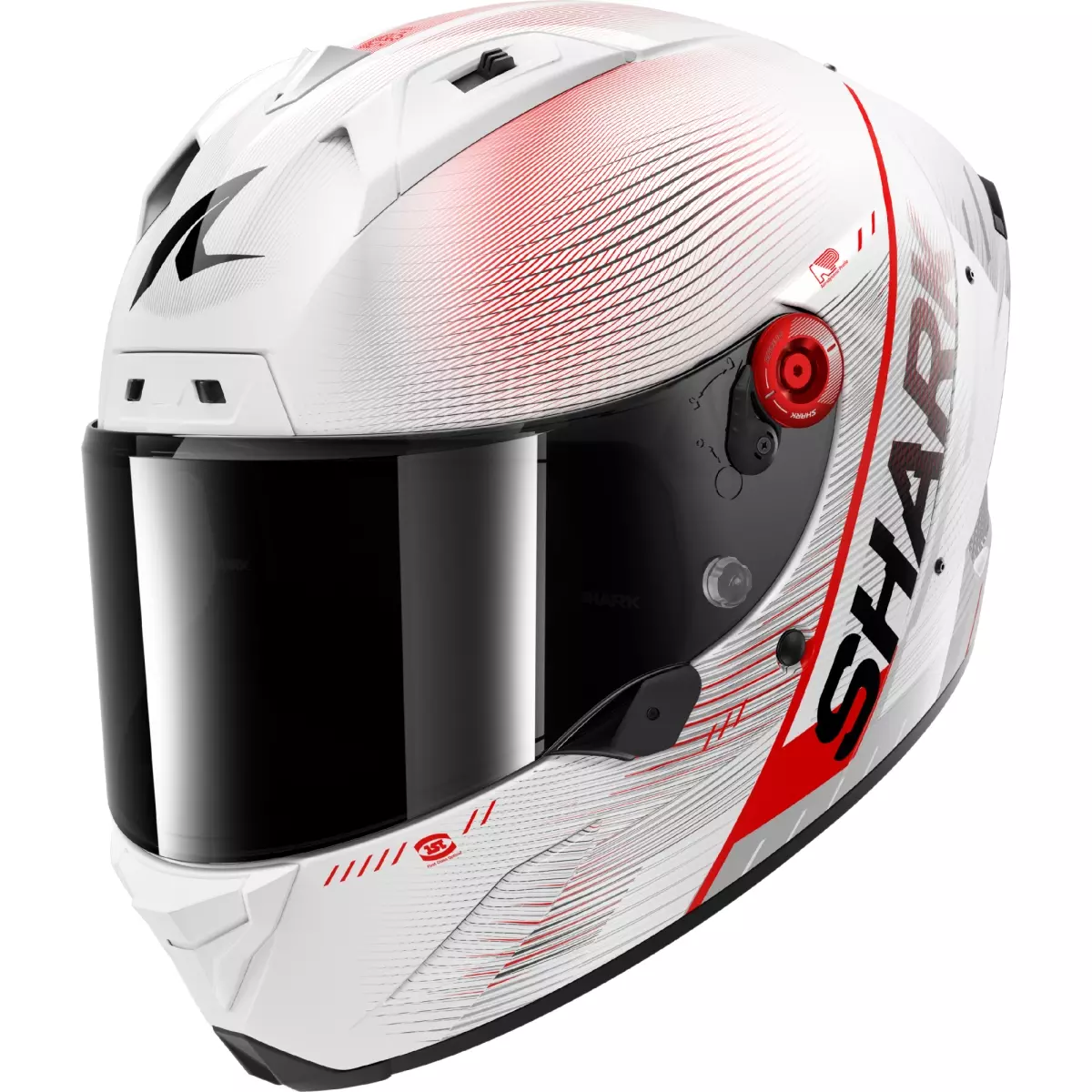 Casque Shark Aeron Speed-Tech Carbone Blanc Rouge