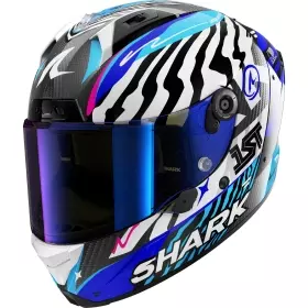 Casque Shark Aeron Speed-Fancy Carbone Blanc Bleu
