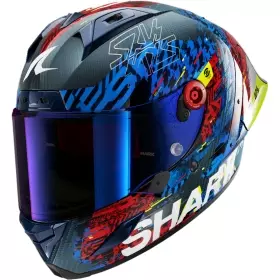 Casque Shark Aeron-GP Fim 2 Speed-Vib Carbone Bleu Rouge