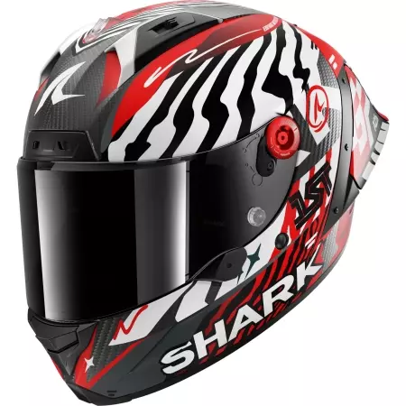 Casque Shark Aeron-GP Fim 2 Speed-Fancy Carbone Blanc Rouge