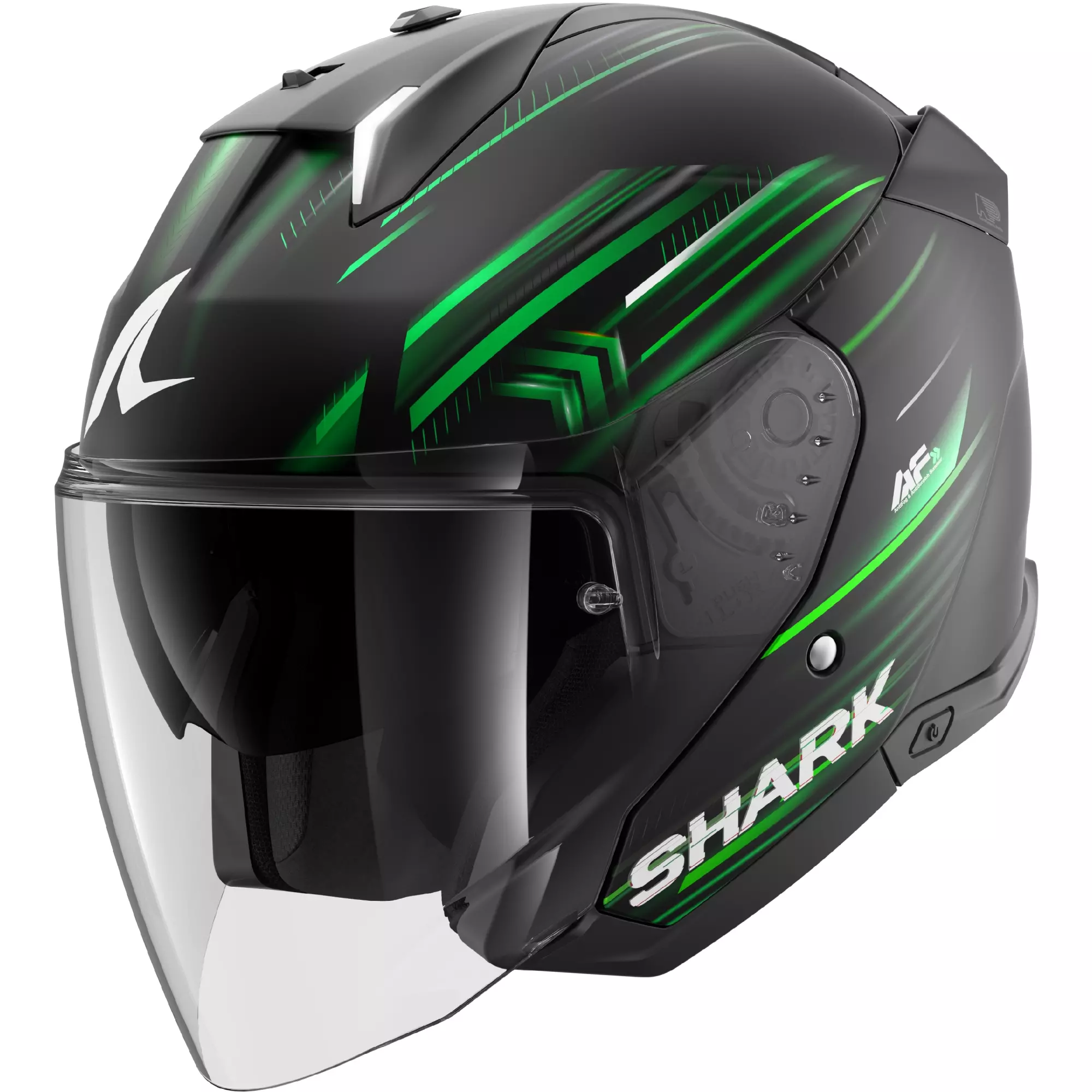 Casque Shark Skwal I3 Jet Light-Blur Noir Vert Blanc Mat