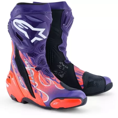 Bottes Alpinestars Supertech R Martin Flyte Violet Rouge Noir - Bottes et chaussures ALPINESTARS