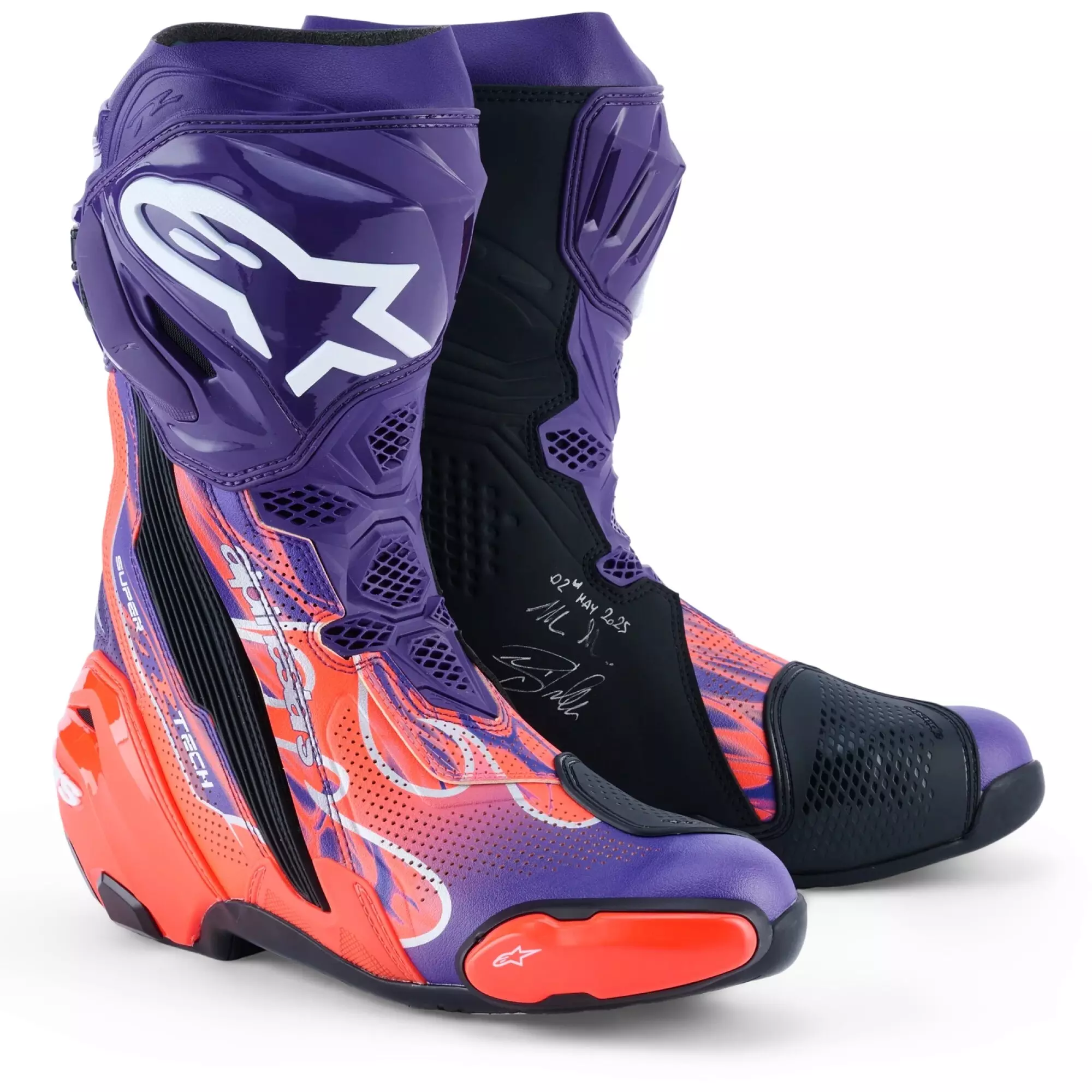 Bottes Alpinestars Supertech R Martin Flyte Violet Rouge Noir