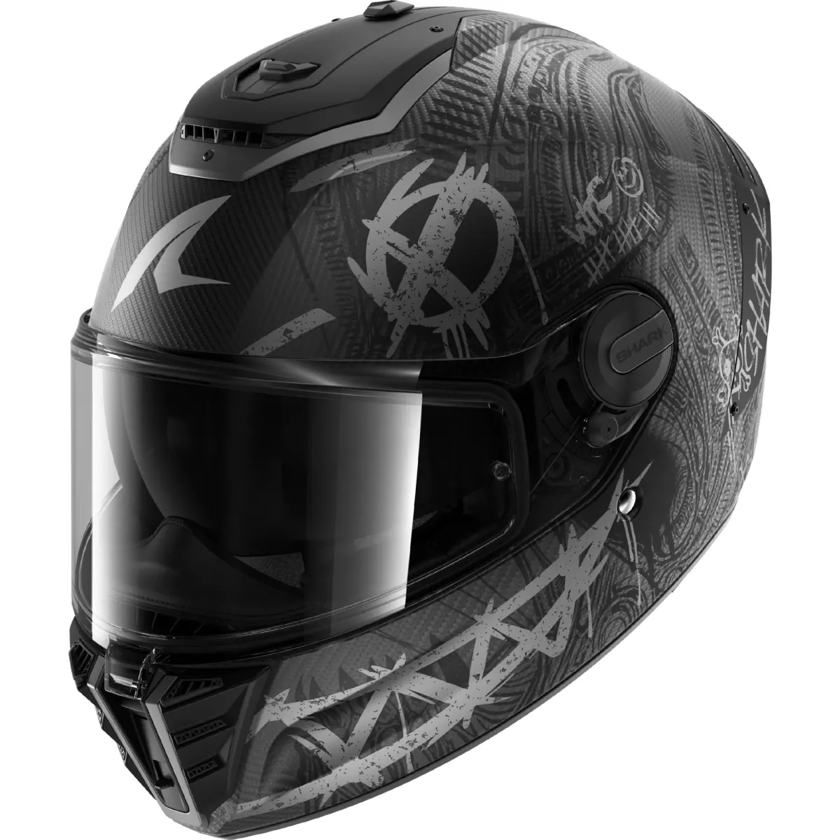 Casque Shark Spartan RS Carbon Shiever Anthracite Argent Mat