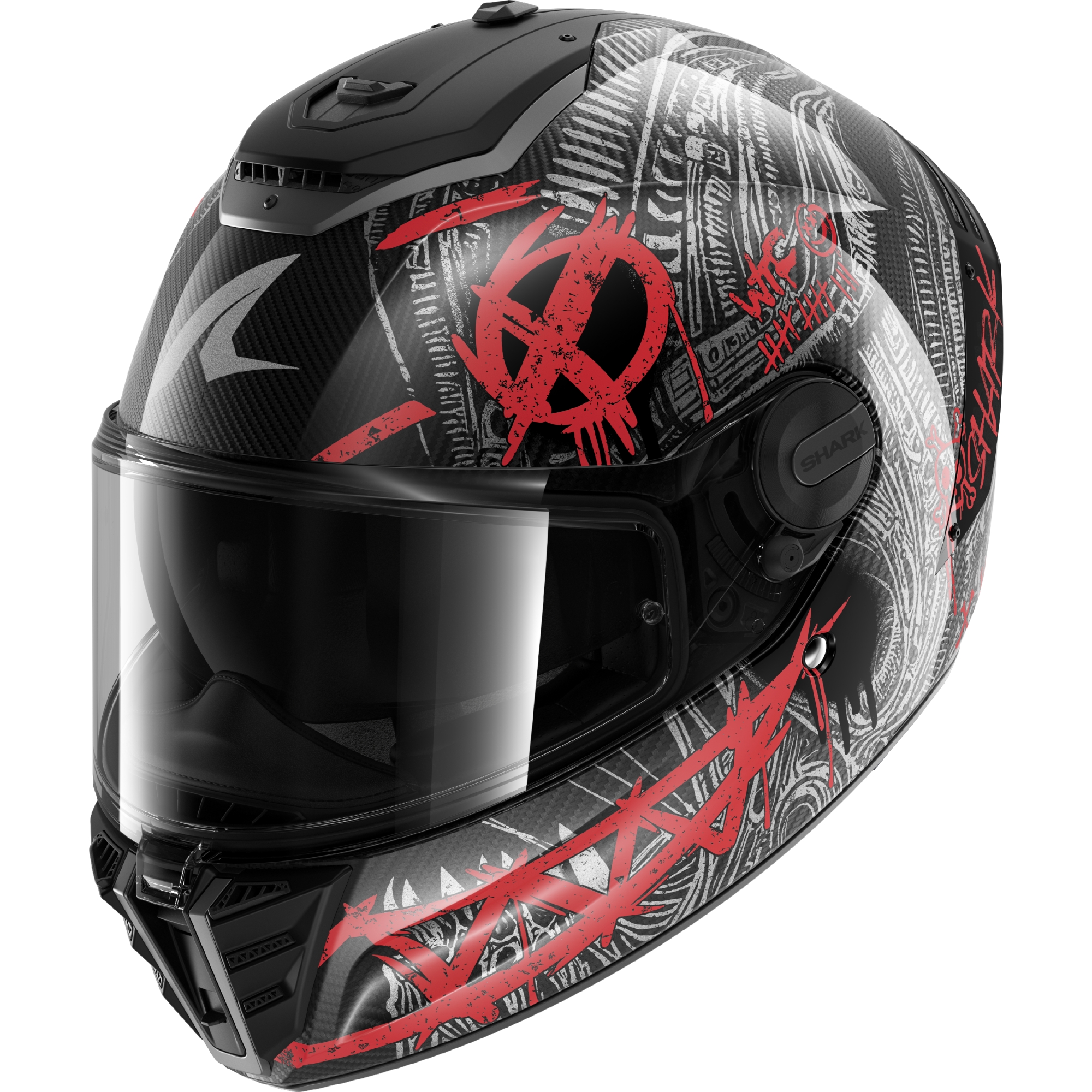 Casque Shark Spartan RS Carbon Shiever Anthracite Rouge
