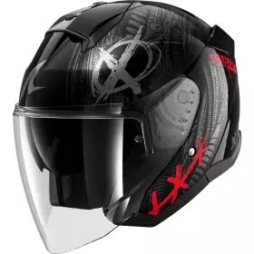 Casque Shark Skwal Jet Shiever Noir Anthracite Rouge